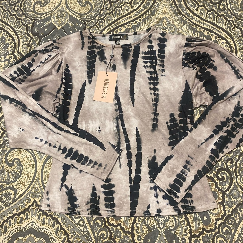 Missguided Tie-Dye Long Sleeve Top